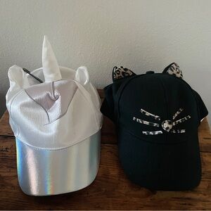 Lot Of 2 Hats - Cat & Unicorn Hats - Collection Eighteen